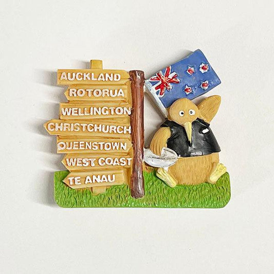 NZ Kiwi Bird Tourist Road Signs Fridge Magnet